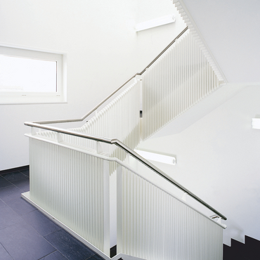 staircase, corridor, banister, stair railing, Gränichen, Stair railing, bevelled, single layer, angled, bevelled, single layer, angled, bevelled, single layer, angled