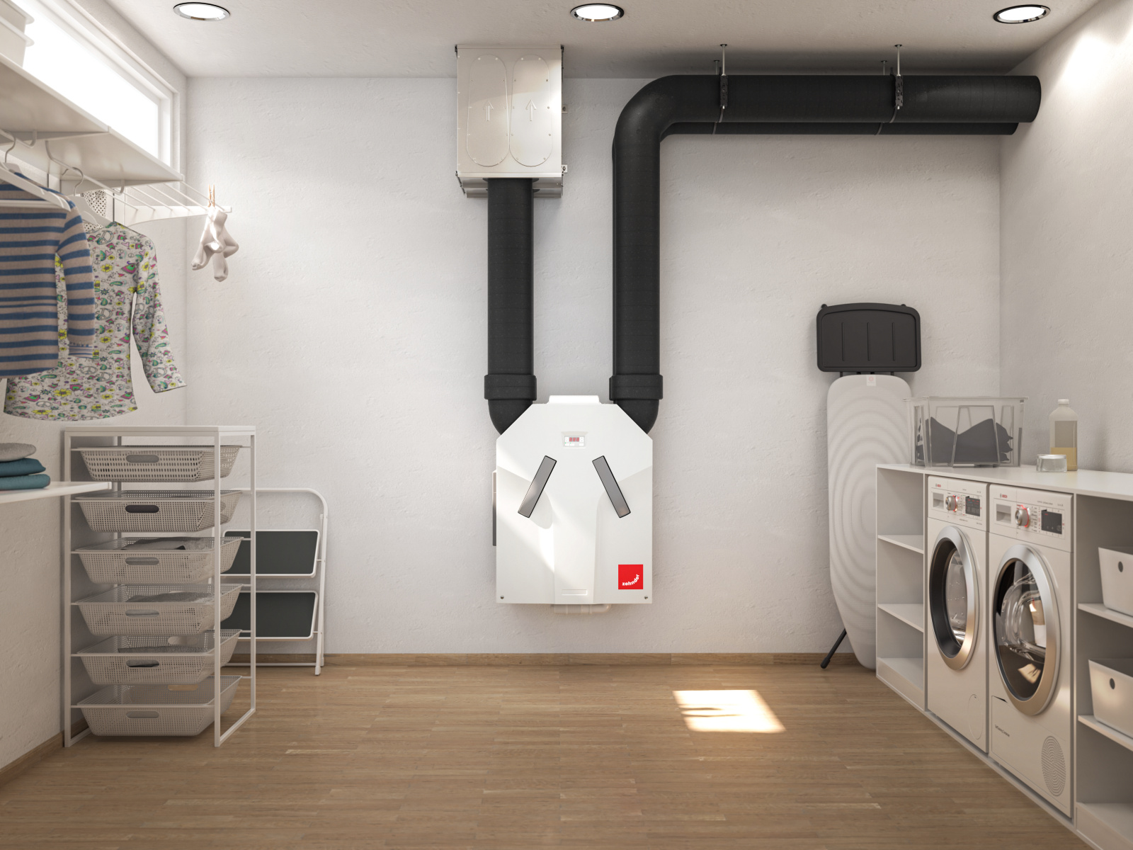 Rendering Zehnder ComfoAir Standard 375 Comfortable indoor ventilation Front view