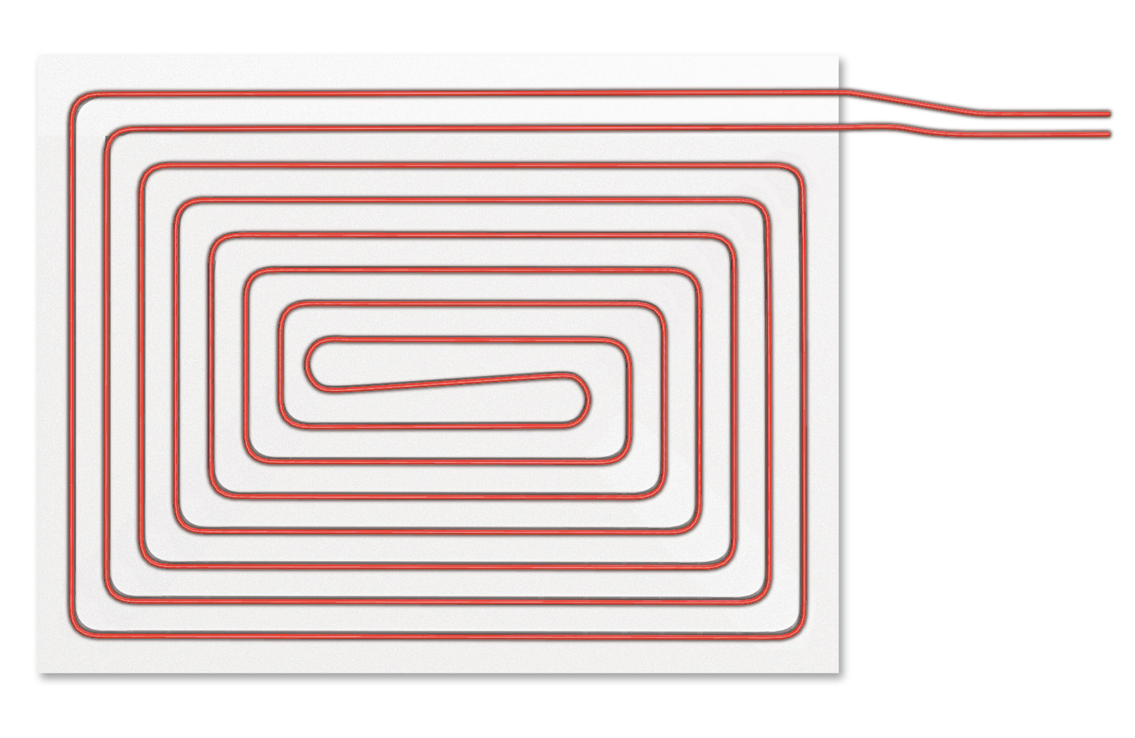 Cut-Out NIC Heating and cooling ceiling system Front view
