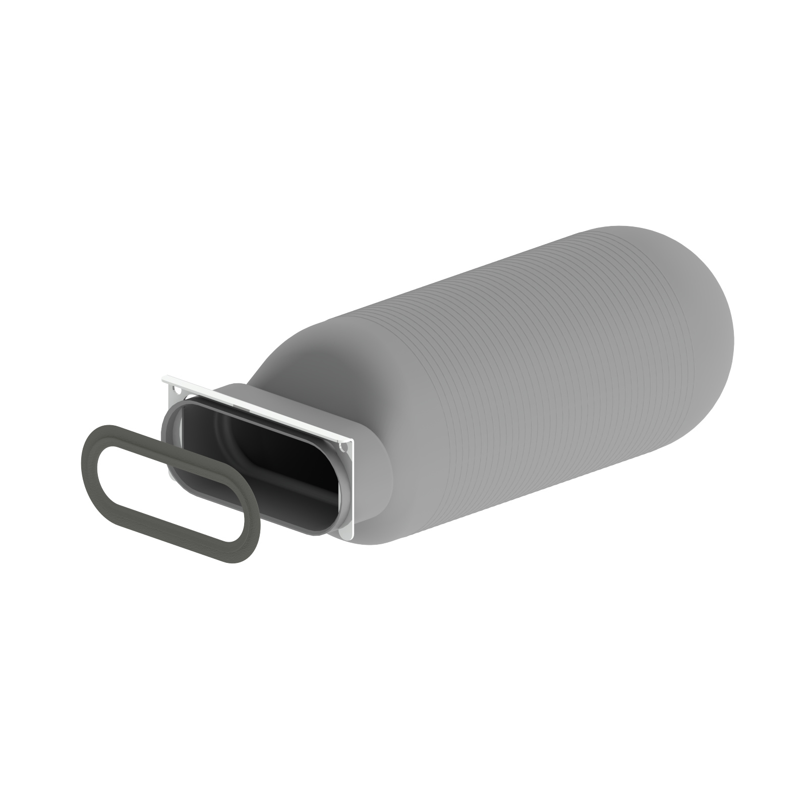 CLRF grille housing, round, side, ComfoTube flat 51