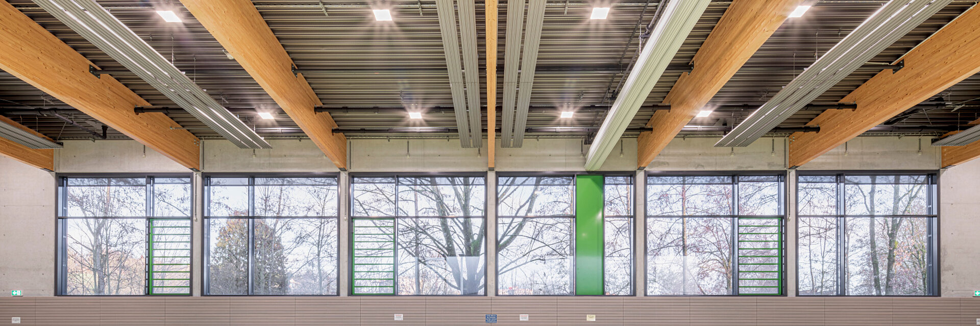 Zehnder ZFP, RHC, CP, Ceiling Panel, Zehnder, Reference, sports hall, foyer, Riedhalle, Steinheim an der Murr