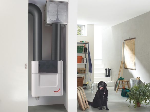 Rendering Zehnder ComfoPipe Compact Comfortable indoor ventilation Front view