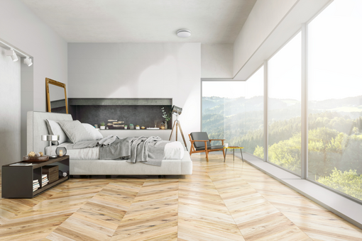 Zehnder_CSY_Comfo-Valve-Luna_bedroom_HG Modern Bedroom interior, with nature view, Comfo Valve Luna, retouching