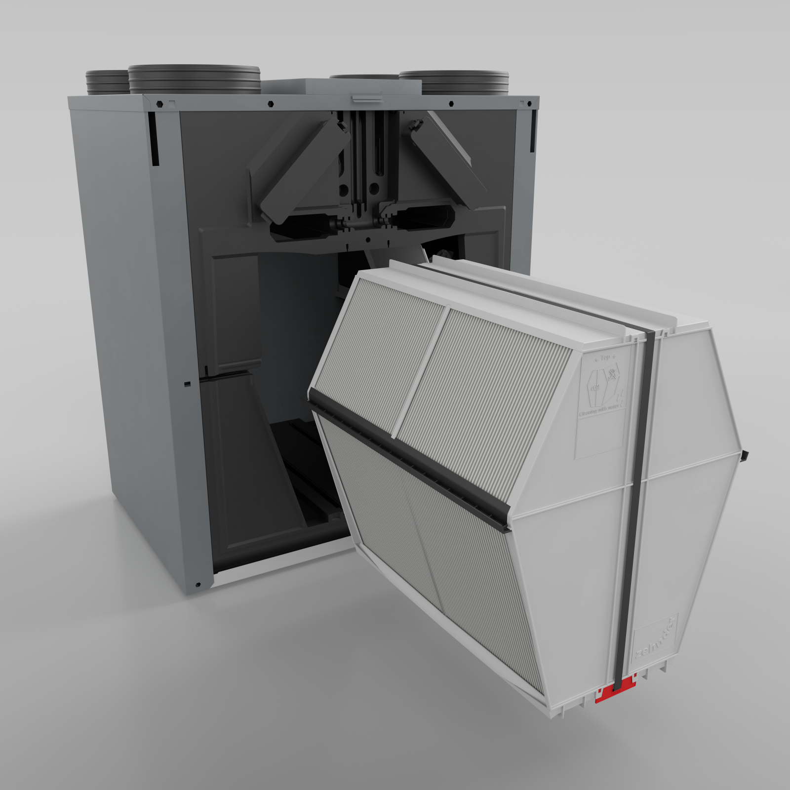 Cut-Out Zehnder ComfoAir Q350 TR Comfortable indoor ventilation Side view