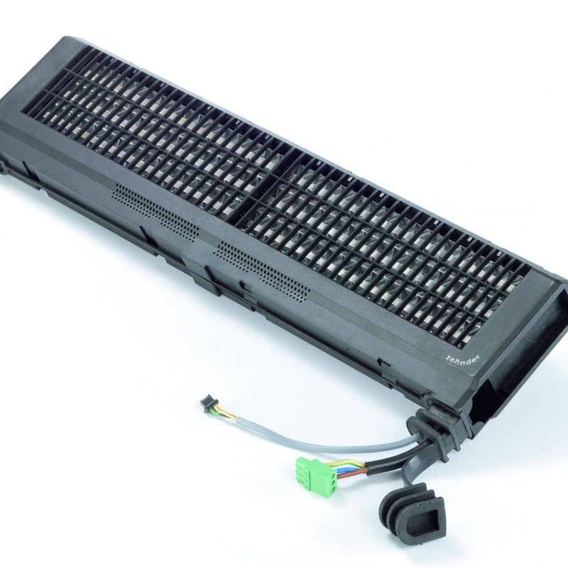 Cut-Out Zehnder Electric modulating pre-heating for ComfoAir Q Comfortable indoor ventilation Angled view